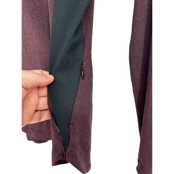 REI Co-op Lightweight Base Layer 1/4 Zip Heather Burgundy Long Sleeve Shirt Sz M - Picture 5 of 11